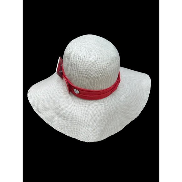 Vintage 1990’s Atlas Sun Natural Straw Hat w/red Trim Wrap 1992 British Pin, USA main image 7